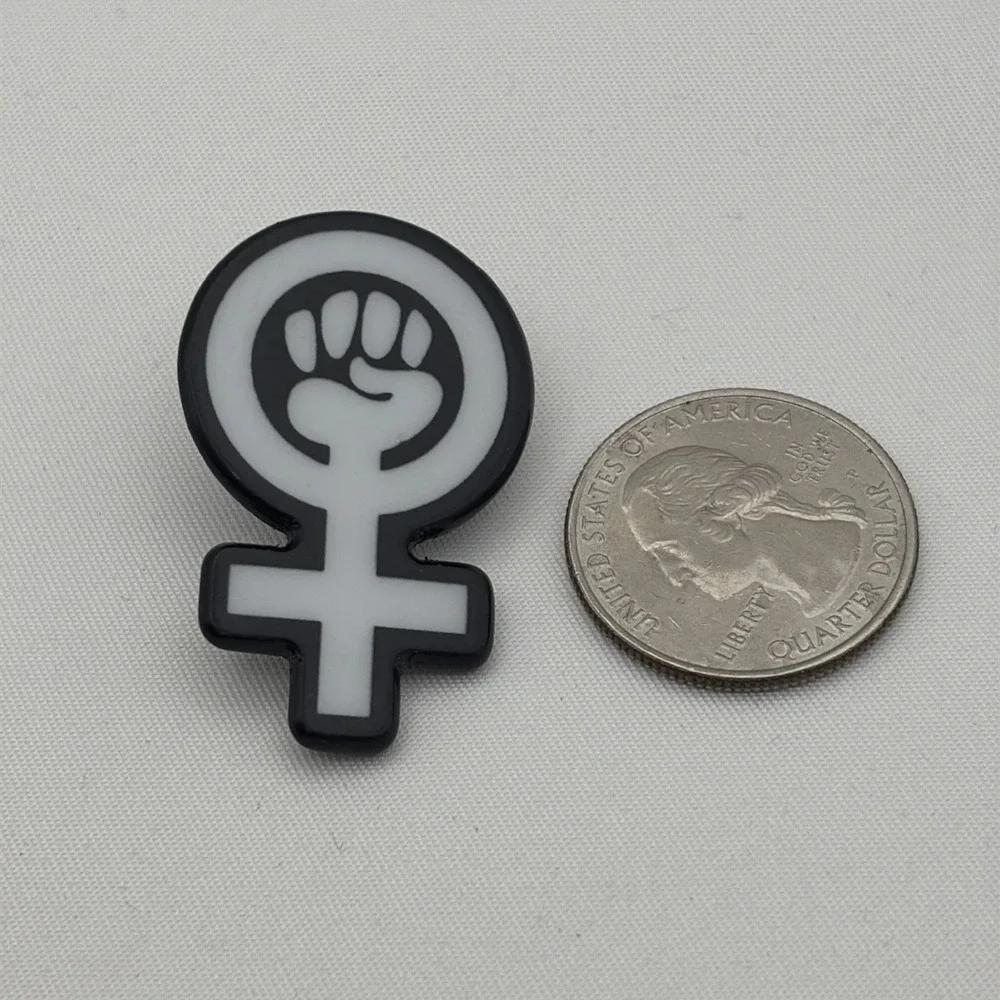 Woman Power Feminist Fist Logo Plastic Lapel Hat Pin